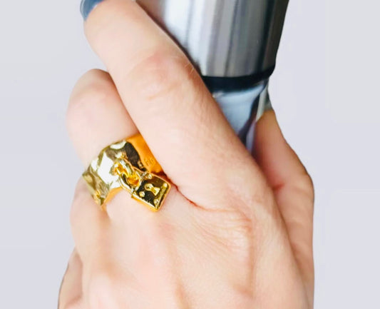 Lock Gold Ring